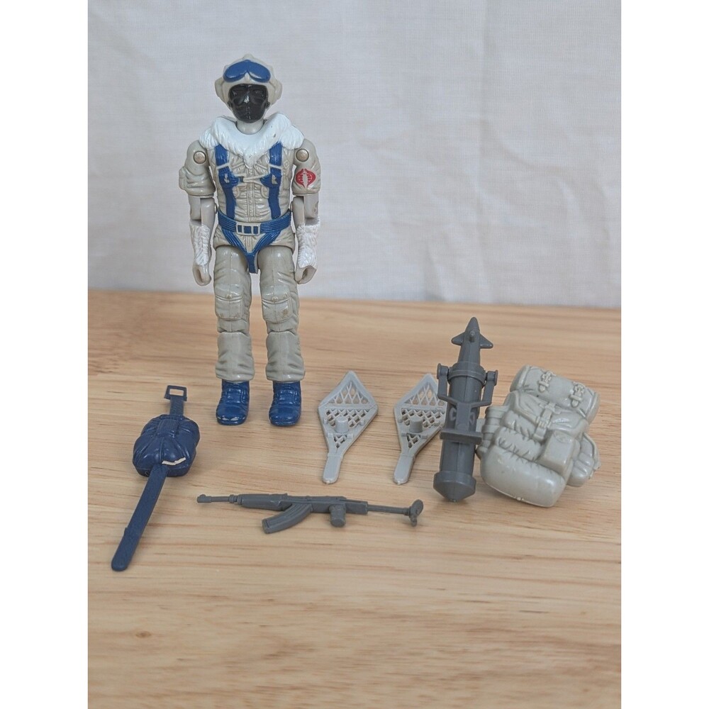 GI Joe 1985 Snow Serpent v1 G.I. Vintage Gun Parachute backpack Missile Shoes